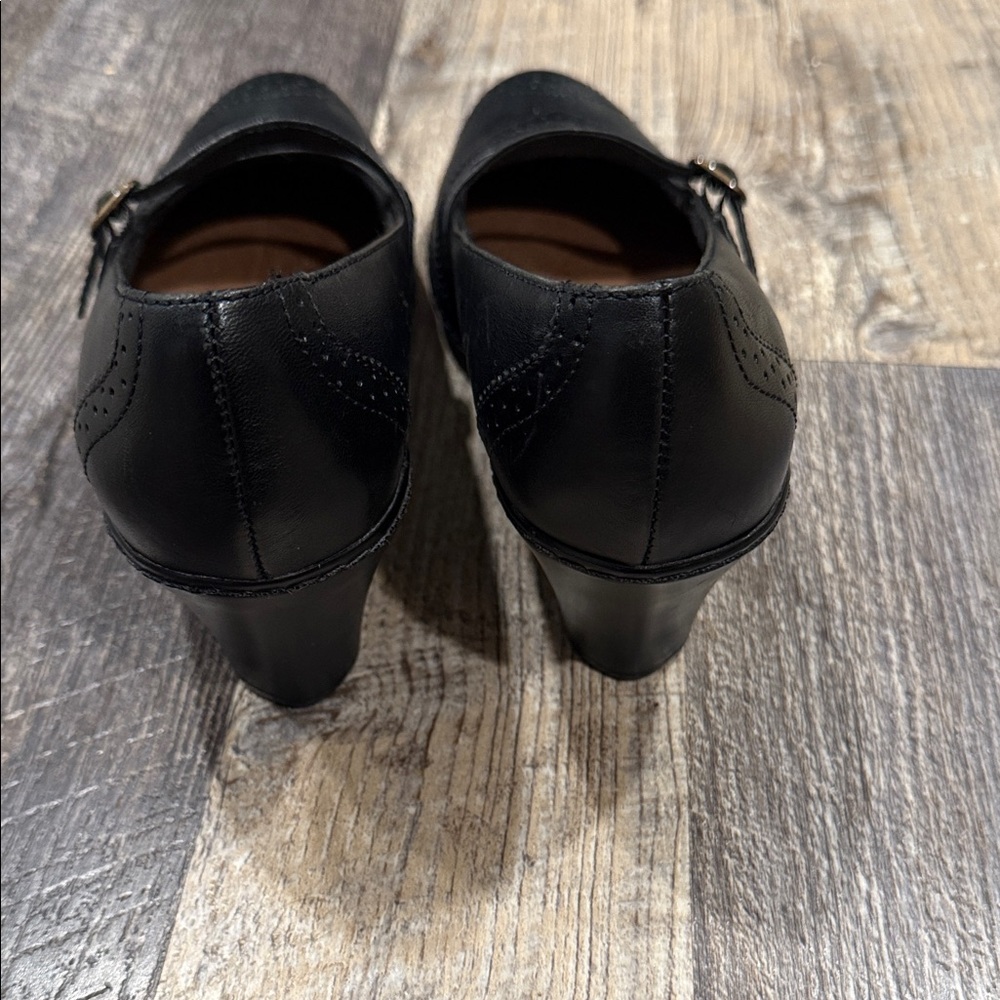 Clarks Classic Black Heels with Strap - Picture 6 of 12